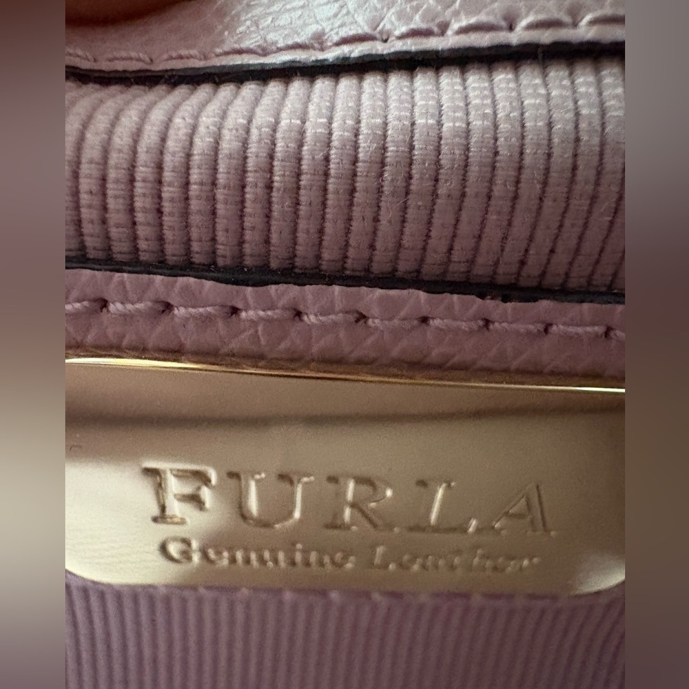 Furla Metropolis Mini Crossbody Bag womens authentic luxury pink gold floral EUC - Picture 12 of 17
